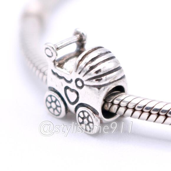 Authentic PANDORA Baby Carriage Charm - Picture 2 of 11